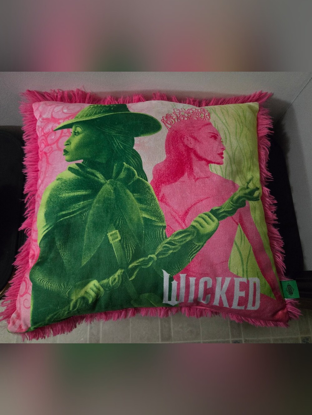 Wicked Pink & Green Decorative Throw Pillow